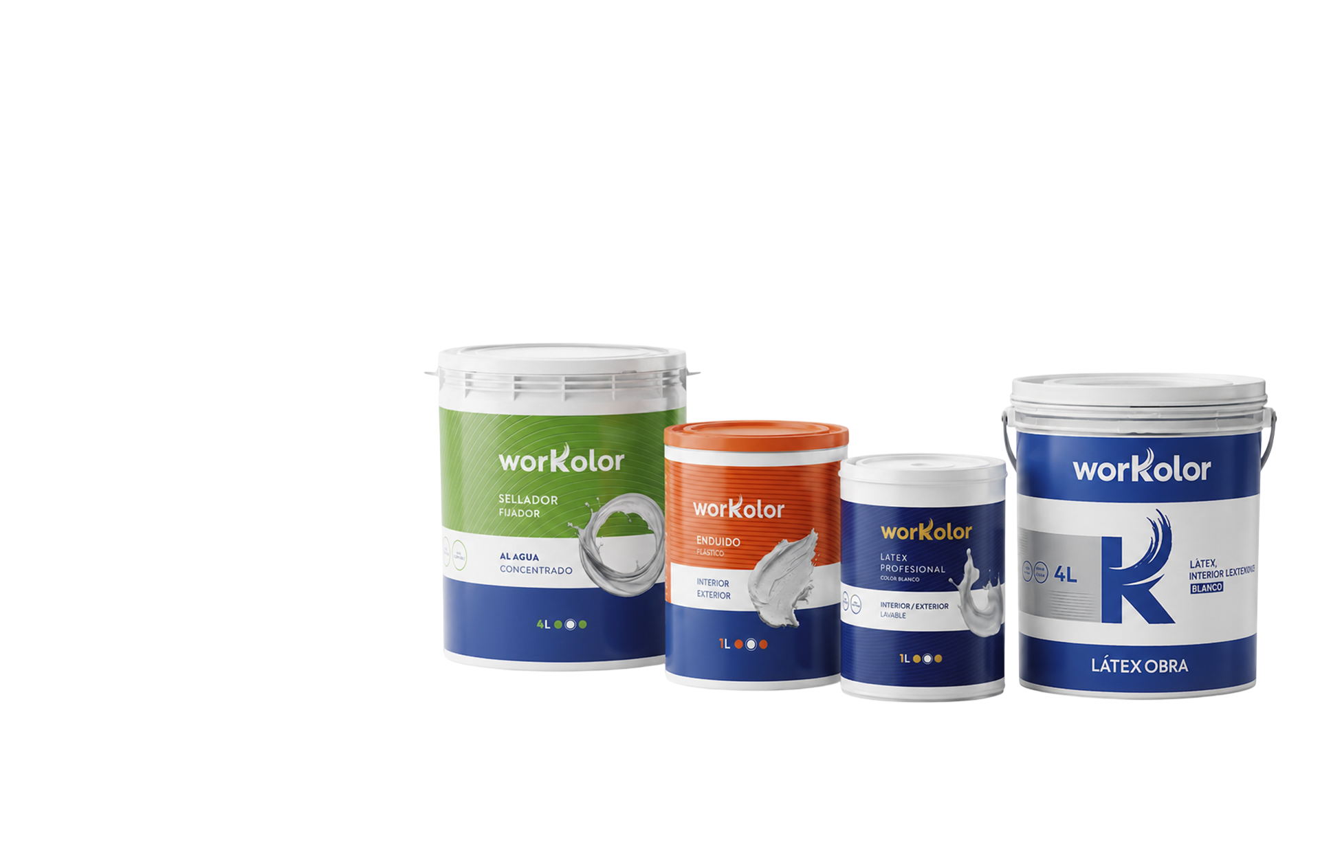 Látex mate, enduido plástico y sellador fijador Workolor